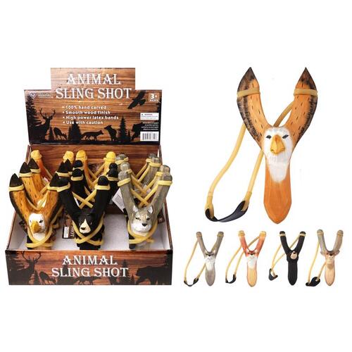 Animal Sling Shot Wood Assorted Assorted