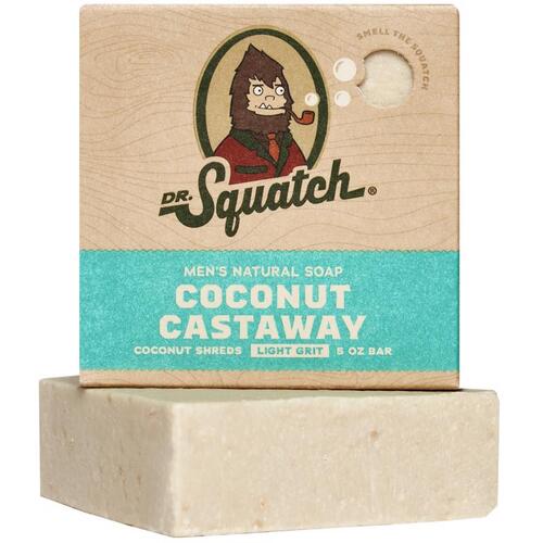 NIB Dr. Squatch Bar Soap Coconut Castaway 5oz Coconut Shreds Light