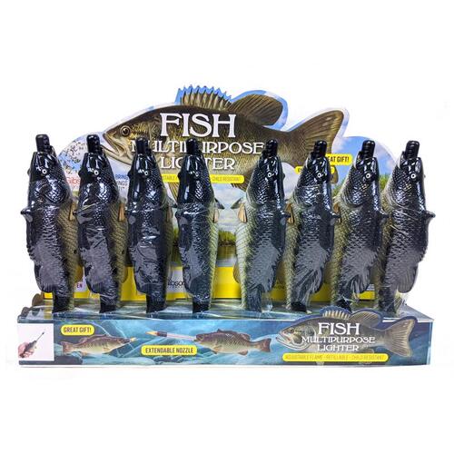 Fish BBQ Lighter 20945-XCP16 Bass Fish BBQ Lighter Gibson Enterprises BBQ/Utility Lighter Bass Fish Assorted - pack of 16
