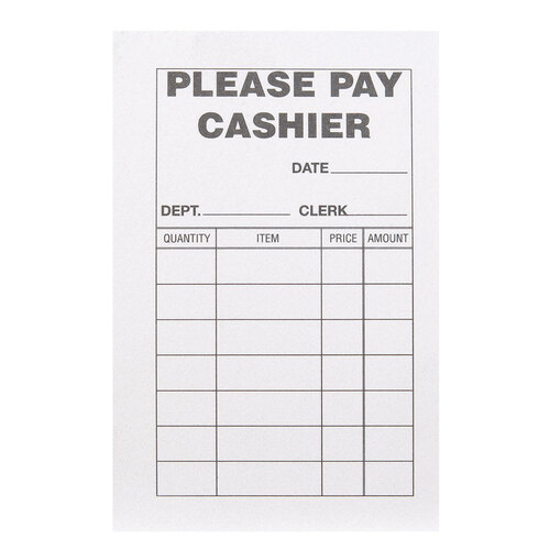 Centurion 9086950 Please Pay Cashier Pad 2-3/4" W X 4-1/4" H White