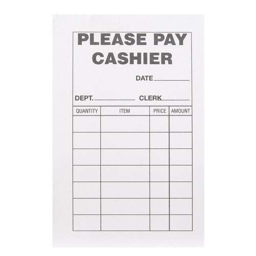 Please Pay Cashier Pad 2-3/4" W X 4-1/4" H White