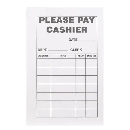 UNBRANDED 9086950 Please Pay Cashier Pad 2-3/4" W X 4-1/4" H White