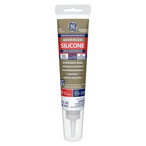 Caulk Sealant Advanced Almond Silicone 2 Kitchen and Bath 2.8 oz Almond - pack of 12