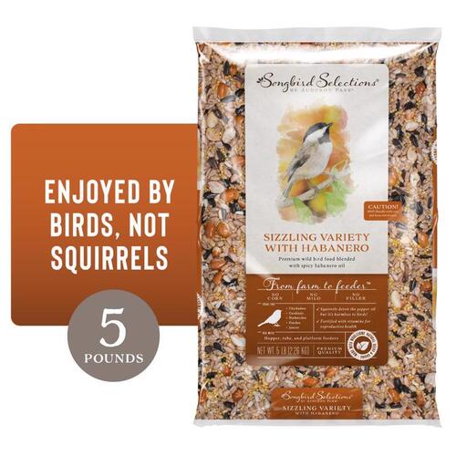 Songbird Selections 13630 Wild Bird Food Sizzling Variety with Habanero Wild Bird Seed 5 lb