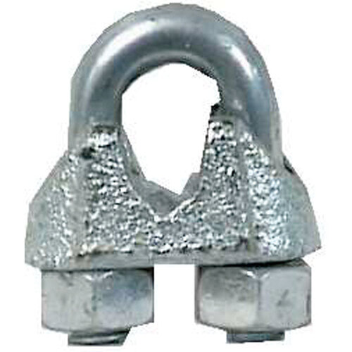 Wire Rope Clip Electrogalvanized Malleable Iron 1-1/2" L Electrogalvanized