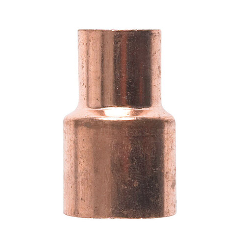 Copper Pipe Reducer Coupling With Stop, 3/4 x 1/2-In. CxC