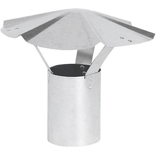 CAP RAIN SHANTY 6IN GALV STEEL Silver