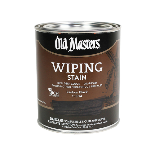 Old Masters 15304 Wiping Stain Semi-Transparent Carbon Black Oil-Based 1 qt Carbon Black
