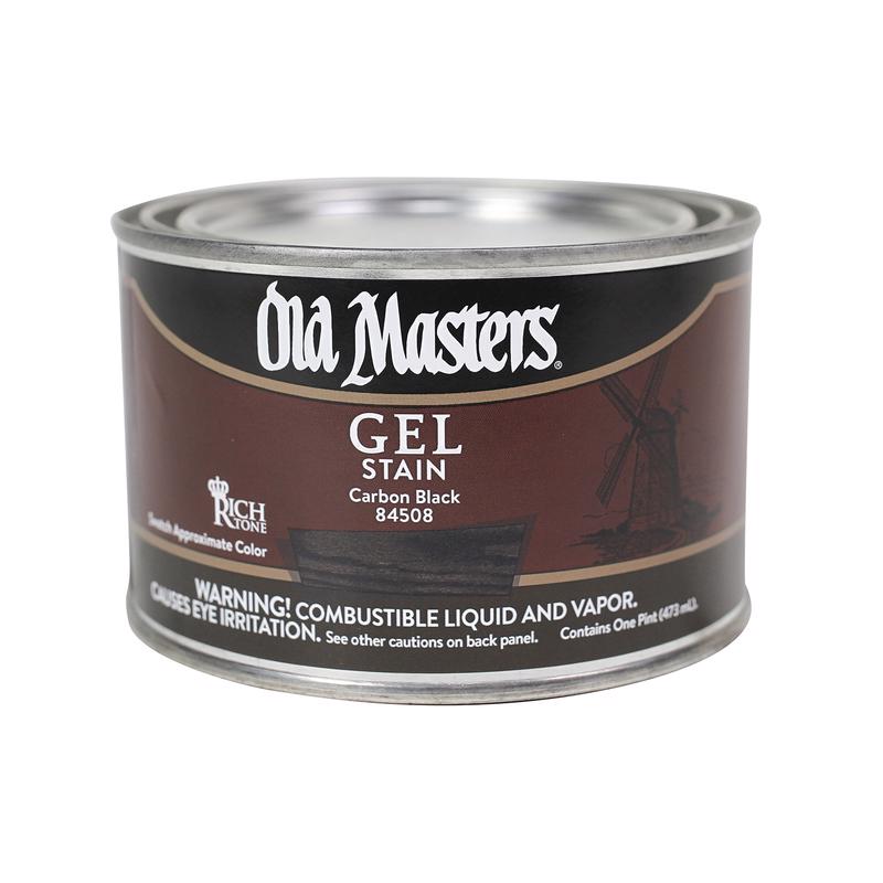 Old Masters 84508 Gel Stain Semi-Transparent Carbon Black Oil-Based Alkyd 1 pt Carbon Black