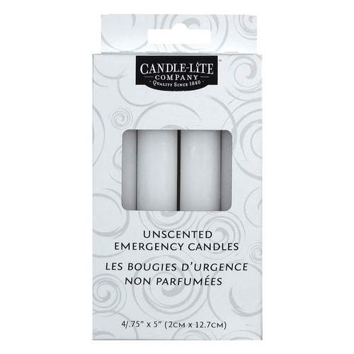 Candle Lite 4432595 3745595 Emergency Candle, 25 to 30 hr Burning, White Candle - pack of 4