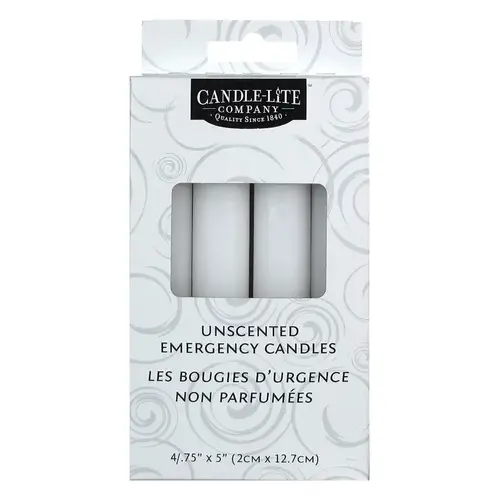 Candle Lite 4432595 3745595 Emergency Candle, 25 to 30 hr Burning, White Candle - pack of 4