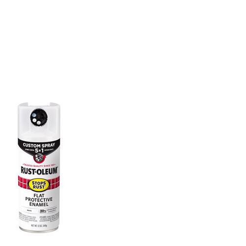 Spray Paint Stops Rust Custom Spray 5-in-1 Flat White 12 oz White