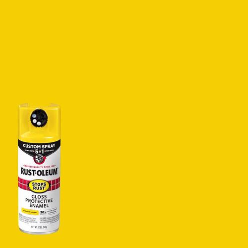 Spray Paint Stops Rust Custom Spray 5-in-1 Gloss Sunburst Yellow 12 oz Sunburst Yellow