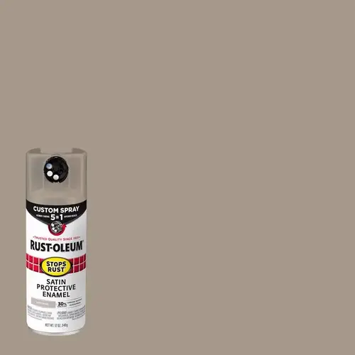 Spray Paint Stops Rust Custom Spray 5-in-1 Satin Driftwood 12 oz Driftwood