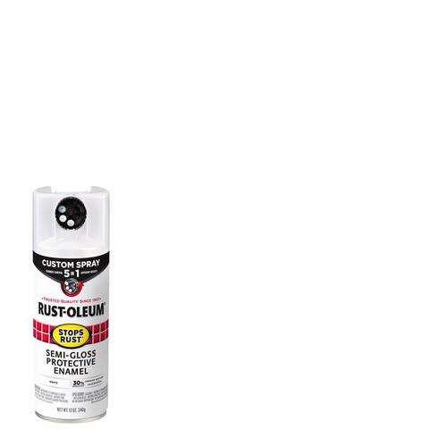 Spray Paint Stops Rust Custom Spray 5-in-1 Semi-Gloss White 12 oz White