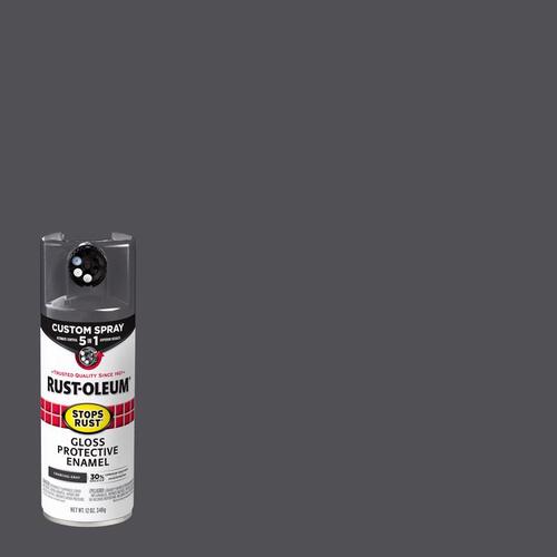 Spray Paint Stops Rust Custom Spray 5-in-1 Gloss Charcoal Gray 12 oz Charcoal Gray