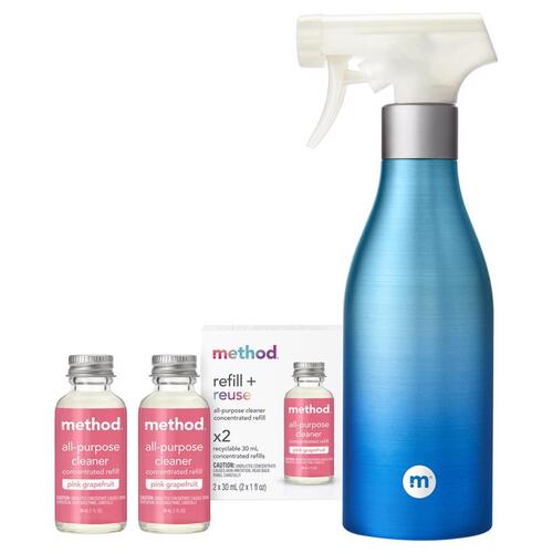 Method Products, Inc 07648 All Purpose Cleaner Starter Kit Pink Grapefruit Scent Concentrated Liquid
