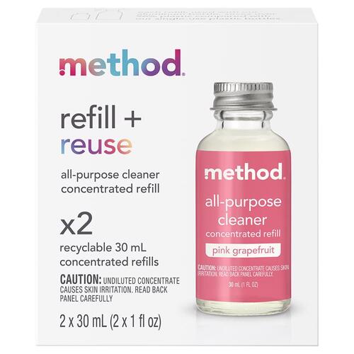 Method Products, Inc 07686 All Purpose Cleaner Refill Pink Grapefruit Scent Concentrated Liquid 1 oz