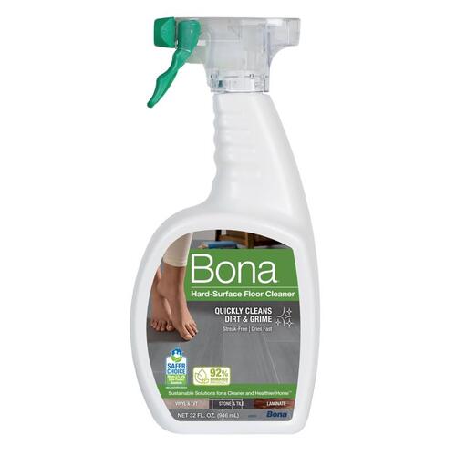 Bona WM700051184 Hard-Surface Floor Cleaner, 32 oz Bottle, Liquid, Mild, Green