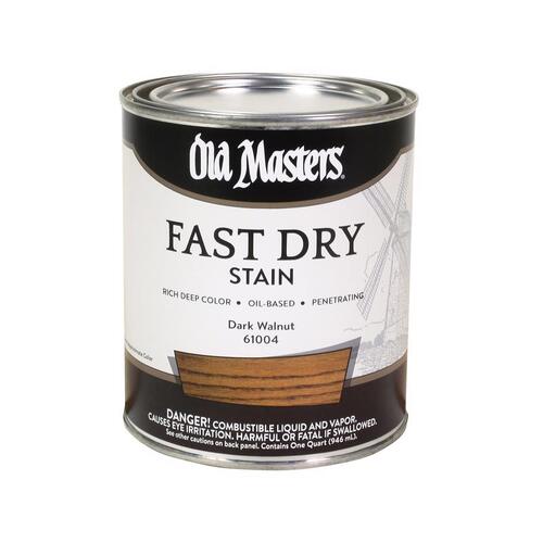 Old Masters 61004 Fast Dry Wood Stain Semi-Transparent Dark Walnut Oil-Based Alkyd 1 qt Dark Walnut