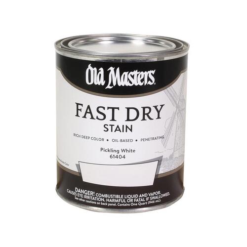 Old Masters 61404 Fast Dry Wood Stain Semi-Transparent Pickling White Oil-Based Alkyd 1 qt Pickling White