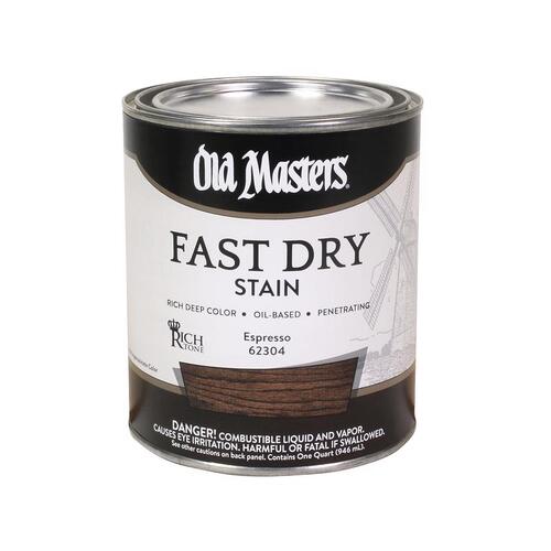 Old Masters 62304 Fast Dry Wood Stain Semi-Transparent Espresso Oil-Based Alkyd 1 qt Espresso