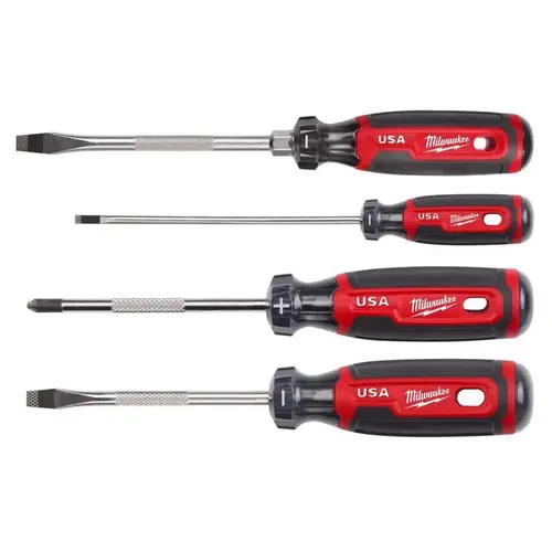 SCREWDRIVER SET GRIP CUSHION Black/Red