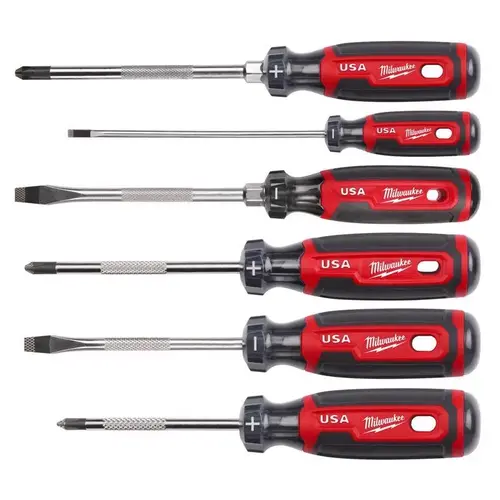 Milwaukee MT200-6 Screwdriver Set Phillips & Slotted Made In USA Black/Red