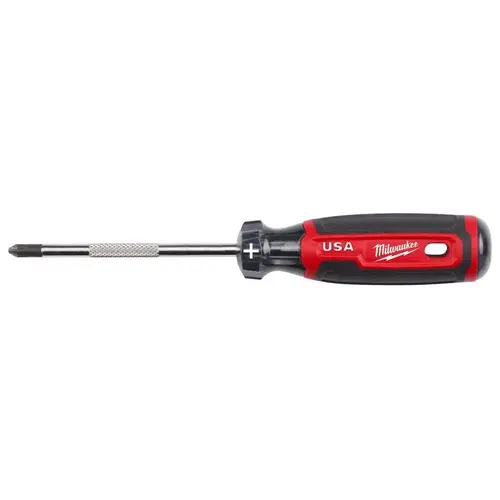 #2 x 4 In. Phillips Screwdriver with Cushion Grip Black/Red