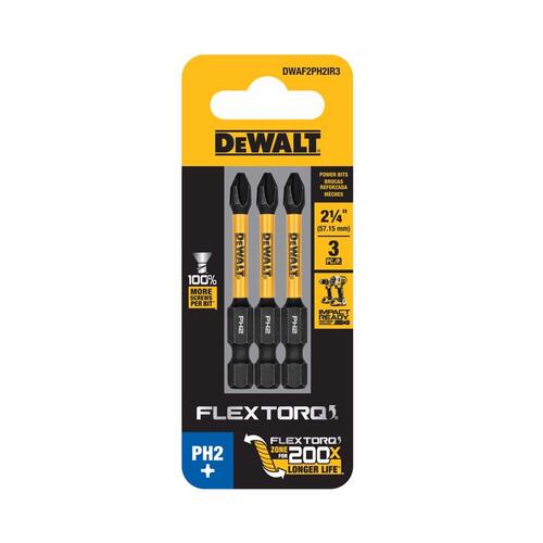 Drill and Driver Bit Set FlexTorq Phillips #2 X 2.25" L Steel