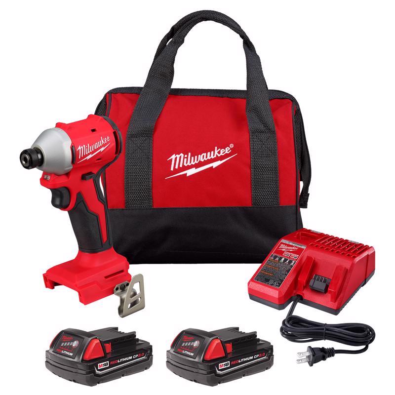 Milwaukee 3650-22CT Impact Driver Kit, Battery Included, 18 V, 1/4 in Drive, Hex Drive, 0 to 4900 ipm IPM