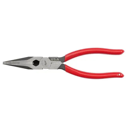 8 In. Dipped Grip Long Nose Pliers (USA) Red