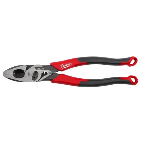 9 In. Comfort Grip Linesman Pliers with Crimper and Bolt Cutter Red