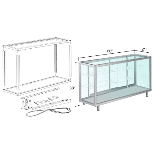 Satin Anodized 5' Deluxe Packaged Showcase Assembly