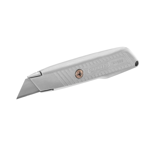 Utility Knife, 2-7/16 in L Blade, 3 in W Blade, HCS Blade, Contour-Grip Handle, Gray Handle