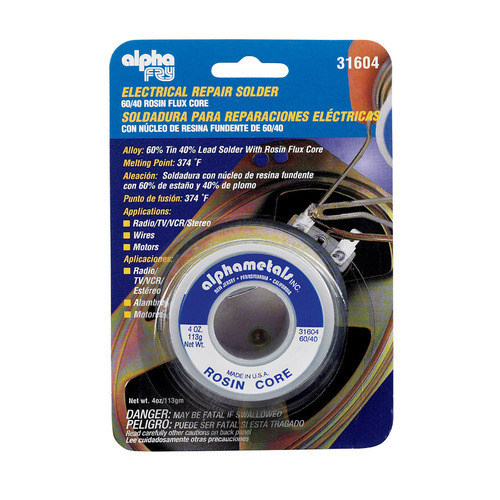 ALPHA ASSEMBLY SOLUTIONS INC AM31604 Leaded Electrical Solder, 3-oz., .062-Diameter