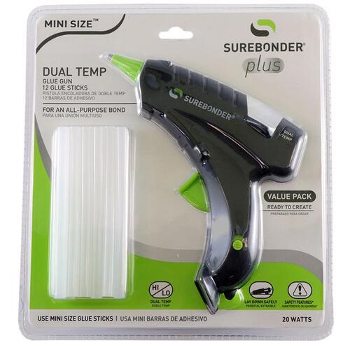 Surebonder DT-200F-KIT Mini Glue Gun Plus 10 W Dual Temperature Kit 110 V Black