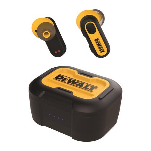 DEWALT 190 2092 DW2 Pro-X1 Jobsite True Earbuds, 5.0 Bluetooth, Black/Yellow