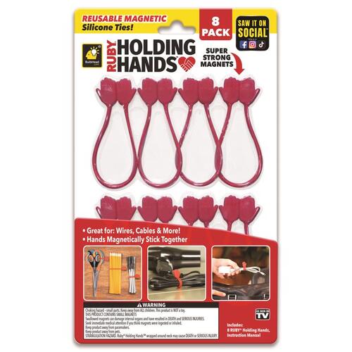 Reusable Magnet Ties Ruby Holding Hands Silicone Red