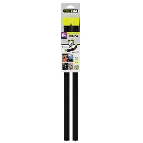 Twisted Goat TG-10FT-2PK Twist Tie Downs, Industrial Strength Braided Wire, 10 Ft., 2-Pk. Black