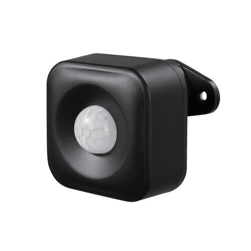 Motion Sensor w/Light Black/White Plastic Wireless Black/White