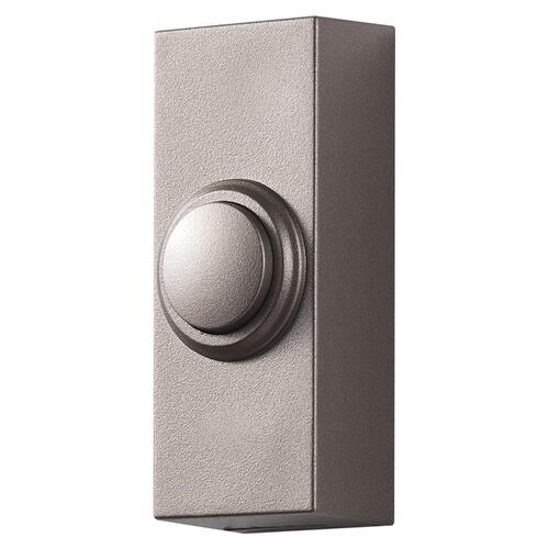 Pushbutton Doorbell Satin Nickel Silver Plastic Wireless Satin Nickel