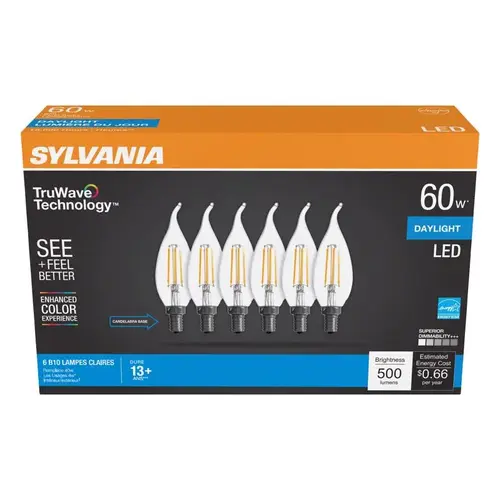LED Bulb Truwave B10 E12 (Candelabra) Daylight 60 Watt Equivalence Clear