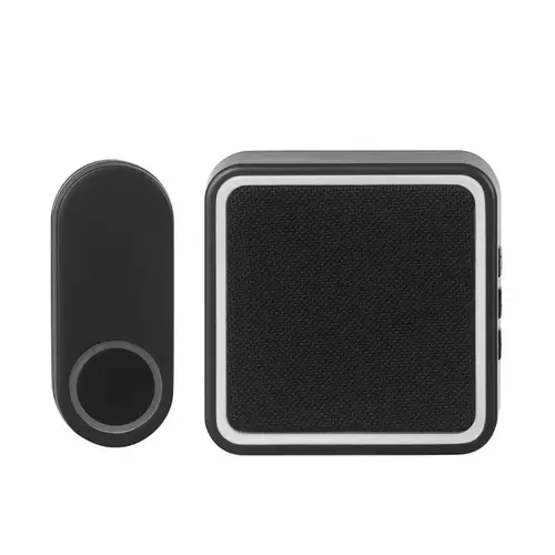 Door Chime Kit Heath Zenith Black Plastic Wireless Black