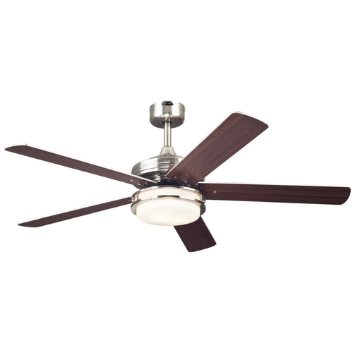 Ceiling Fan Castle 52" Brushed Nickel Brown LED Indoor Brushed Nickel