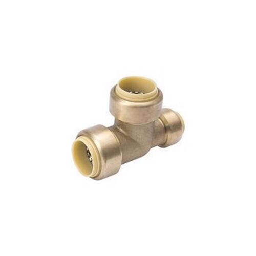 ProLine Series 632-443 Reducing Pipe Tee, 3/4 x 3/4 x 1/2 in, Push-Fit, Brass