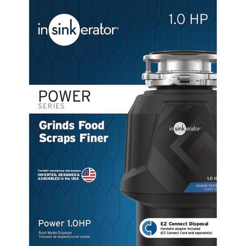 Garbage Disposal Power 1 HP Continuous Feed Black/Silver