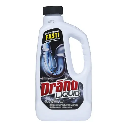 DRANO SJN000116EA Clog Remover, Liquid, Natural, Bleach, 32 oz Bottle