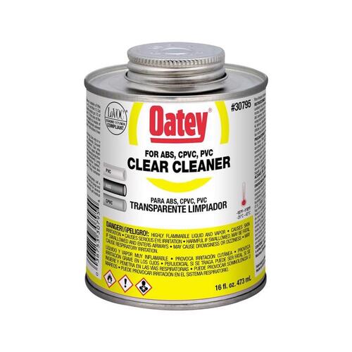 Oatey 30795 Cleaner Clear For ABS/CPVC/PVC 16 oz Clear