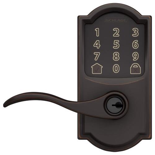 WiFi Deadbolt with Accent Lever Encode Aged Bronze Metal Aged Bronze